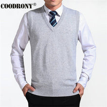 Load image into Gallery viewer, COODRONY 2020 New Arrival Solid Color Sweater Vest Men Cashmere Sweaters Wool Pullover Men Brand V-Neck Sleeveless Jersey Hombre
