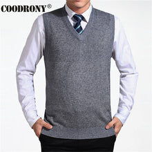 Load image into Gallery viewer, COODRONY 2020 New Arrival Solid Color Sweater Vest Men Cashmere Sweaters Wool Pullover Men Brand V-Neck Sleeveless Jersey Hombre
