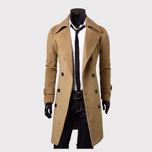 Load image into Gallery viewer, Men &#39;S Slim Long Trench Coat Windbreaker Lapel Button Jacket Outwear Foreign Trade Wholesale 2017 L Men&#39;s Slim Fit Single-Sided
